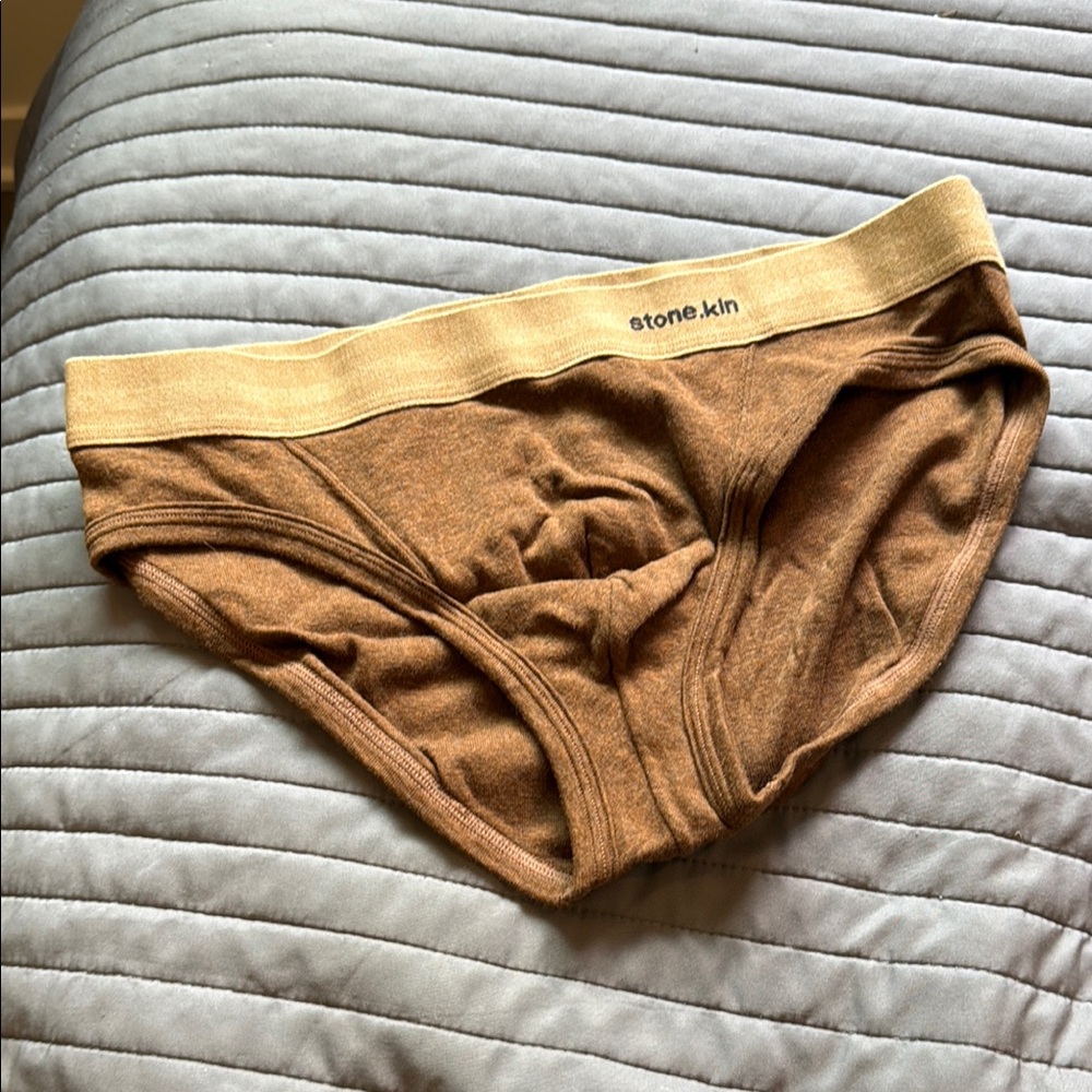 Men's Brown Stone.kin Underwear Briefs Size Large L